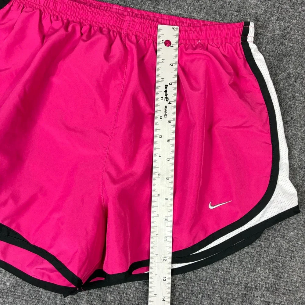 Nike Tempo Running Shorts Pink‎ White Mesh Black Trim Womens W30 Athletic Gym